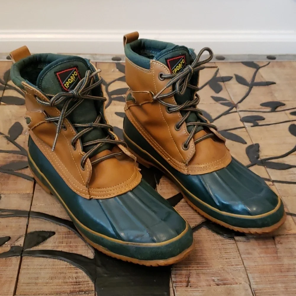 Vintage Duck Style Sporto Thermolite Steel Shank Boots Size 10